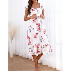 Experience ultimate comfort and style with our Women's Nightgowns Sleeveless Lounge Maxi Dress. This elegant pajama dress features a charming square neckline and cap sleeves, making it perfect for lounging at home or enjoying a peaceful night's sleep. The ruffle hem adds a touch of femininity, giving you a stylish look even while you relax. Made from 100% polyester, this maxi dress is soft, lightweight, and breathable, ensuring that you stay comfortable throughout the night. Available in a varie Dress With Ruffle Hem, Cotton Nightgown, Pajama Dress, Evening Routine, Night Dress For Women, Women's Nightgowns, Nightgowns For Women, Sleep Dress, Lounge Dress