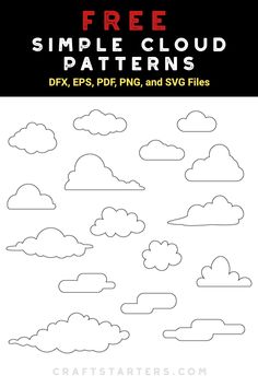 the free printable cloud pattern is perfect for kids and adults to use on their crafts