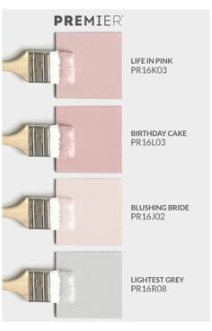 three different shades of paint with the words, primer and lightest grey on them