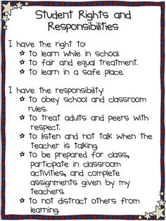 a poem written in red, white and blue with the words student rights and repositionities