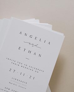 the wedding stationery is laid out on top of each other and ready to be printed