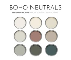 the color scheme for boho neutrals is shown in several different shades and sizes