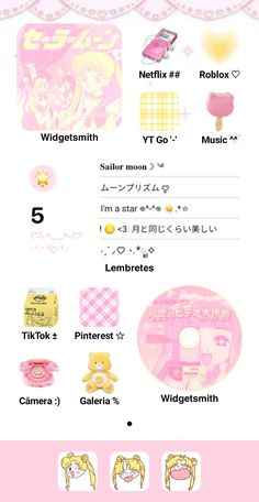 an info sheet with different types of items in pink, yellow and white colors on it