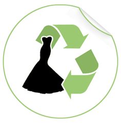 a woman in a dress standing next to a recycle sign