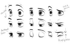 an image of different eyes and their features in this drawing lesson for beginners to learn how