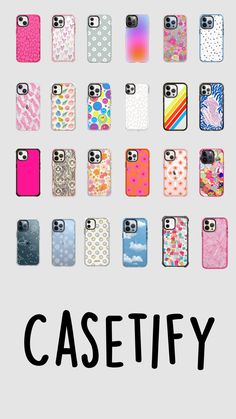 an advertisement with many different cell phones on the front and back cover, including one that says casefify