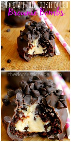 chocolate cookie doughnuts are cut in half and stacked on top of each other