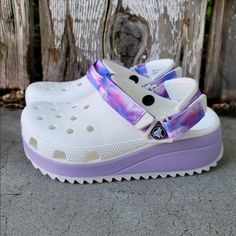 🔥CROCS🔥 Hiker Clog LAVENDER Unisex Shoe Ultra Light SZ MAN5/WOMEN7 Crocs Hiker Clog, Crocks Shoes Outfit Women, Light Purple Crocs, High Crocs, Croc Outfits, Cool Crocs, Stylish Shoes Heels, Crocs Aesthetic, Purple Crocs