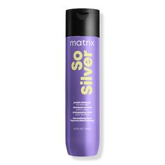 10.1 oz So Silver Purple Shampoo for Blonde Hair - Matrix | Ulta Beauty Shampoo For Blonde Hair, Purple Hair Streaks, Purple Shampoo For Blondes, Best Purple Shampoo, Apple Cider Vinegar Shampoo, Violet Shampoo, Porous Hair, Shampoo For Gray Hair, Shampoo Design