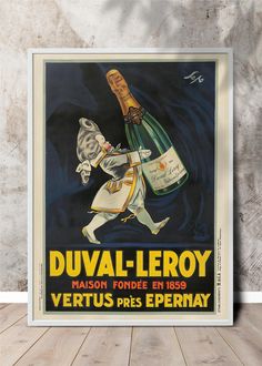 a vintage poster advertising duval - leroy wine from the french rivegeist