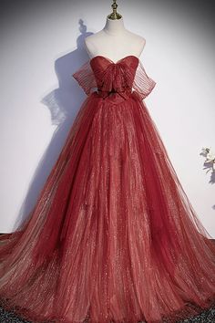 Burgundy tulle sequins long prom dress A line evening gown Prom Dress Burgundy, Burgundy Evening Dress, Formal Clothing, A Line Evening Dress, Floor Length Prom Dresses, Burgundy Prom Dress, Dress A Line, فستان سهرة, Long Prom Dress