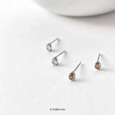 Super Tiny Teardrop Silver Stud Earrings - 925 Sterling Silver Small Tear Earrings For Her