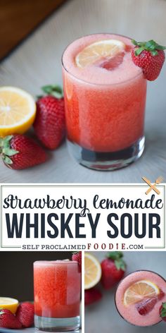 strawberry lemonade whiskey sour recipe with oranges and strawberries