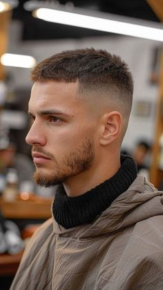 Men’s Modern Hairstyles, Skin Fade Short On Top, Mid Fade Crewcut, High Fade Short Hair Men, Men’s High Fade Buzz Cut, Short Hair Skin Fade, High Skin Fade Short Top, Crew Haircut Men, Undercut Short Hair Mens