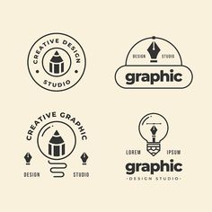 four different logos for graphic studio