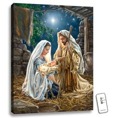 the nativity scene with jesus and mary