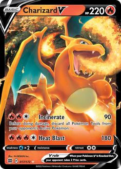 an image of a pokemon card with fire coming out of its mouth and the words, dragon