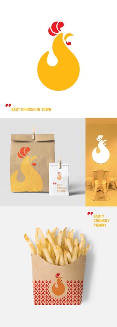 an image of some food that is in a paper bag with the words chicken on it