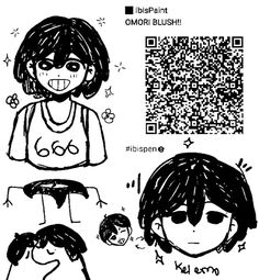 an image of some people with qr code on their heads and one person's head