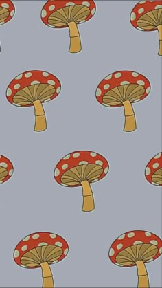 a group of mushrooms on a blue background