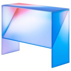 an abstract blue and pink table on a white background