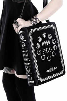 Goth Bags, Moon Spells, Moon Book, Punk Emo, Unique Bags, Gothic Outfits, Chanel Deauville Tote Bag