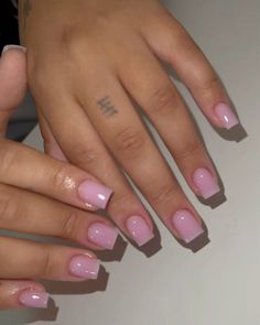 Plain Acrylic Nails, Acrylic Short Nails, Soft Pink Nails, Overlay Nails, Natural Acrylic Nails, Milky Nails, Plain Nails, Girly Acrylic Nails, French Acrylic Nails