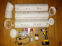 the supplies needed to make a diy project are laid out on a wooden floor