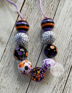 some beads that have been made to look like halloween decorations