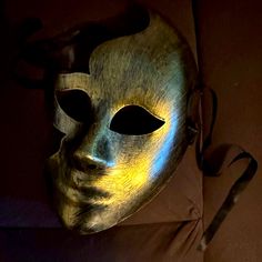 Nwot Bronze 3/4 Face Mask, With Cutout Can Be Worn Or Used As Decoration. Bronze Mask, Mens Gold, Face Mask, Mask, Canning, Black, Color