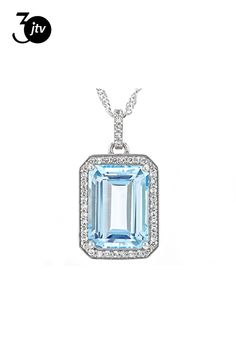 7.50ct Rectangular Octagonal Glacier Topaz��� And 0.36ctw Round White Topaz Platinum Over Sterling Silver Pendant With 18" Singapore Chain. Measures Approximately 0.94"L x 0.55"W. Lobster Claw Closure. 3.0mm Bail. Jtv Jewelry, Pendant With Chain, Sky Blue Topaz, White Topaz, Sterling Silver Pendant, Lobster Claw, Sterling Silver Pendants, Blue Topaz, Silver Pendant