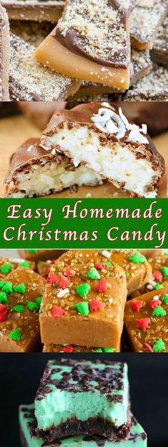 easy homemade christmas candy bars with chocolate, marshmallows and sprinkles