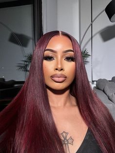 Red Hair Makeup, Frontal Wig Hairstyles, Glueless Wig, Pretty Hair Color, Dope Hairstyles, Hair Laid, Hair Crush, Hair Life, Hair Weave