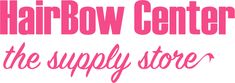 the logo for hairbow center is shown in pink