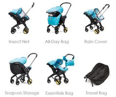 the different types of baby strollers are shown