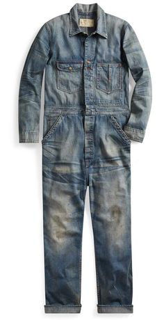 Ralph Lauren Indigo Denim Coverall Coveralls Mens, Workwear Vintage, Stylish Suit, Indigo Denim, Japanese Cotton, Gentleman Style