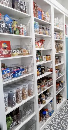 the pantry is stocked with all kinds of food