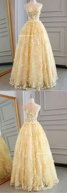 Chic Prom Dresses A-line Floor-length Sexy Prom Dresses,ED250007 – Princesssbride #promdress #2018promdress #promgown #eveningdress Yellow Quince, Teen Prom, Long Party Gowns, Yellow Evening Dresses, Yellow Prom, Halter Evening Dress, Dresses Yellow, Cheap Prom Dresses Long, Fancy Fashion