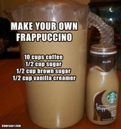 an image of a coffee drink with the caption make your own frappuccino