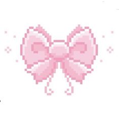 a cross stitch pattern of a pink bow