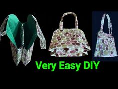 three different types of bags with the words very easy diy