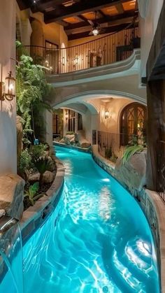 an indoor swimming pool in a house