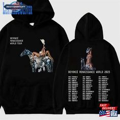 a black hoodie with an image of two horses and the words, beware resistance world