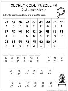 Pin on Secret Codes Two Digit Addition Games, Ie Ei Spelling Rule, Fun Math Worksheets 2nd Grade, Math Worksheets 2nd Grade, Double Digit Addition And Subtraction, Code Puzzles, Free Addition Worksheets, Supply Teacher