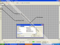 an image of a computer screen showing the location of different tools and options for each tool