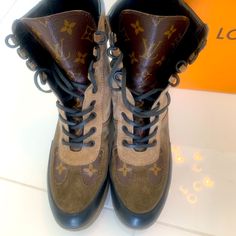 Reposhing This Item I Purchased From @Rosalindcabbell. Loved It, But Ready To Rotate For Something New. Size 38. Questions? Leave A Comment Below! Louis Vuitton Shoes, Desert Boots, Moto Boots, Something New, Louis Vuitton, Women Shoes, Boots, Color