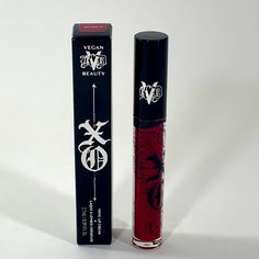 Kat Von D Vinyl Lip Cream Lip Gloss ~ Authentic ~ Full Size ~ Brand New!! (C-2) Makeup Shopping List, Vinyl Lips, Vegan Lip Gloss, Punk Makeup, Makeup Package, Kat Von D Makeup, Ethereal Makeup, Emo Makeup, Goth Makeup