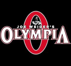 the logo for joe welder's olympic games in red and white on a black background