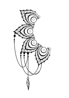 a black and white drawing of an intricate design