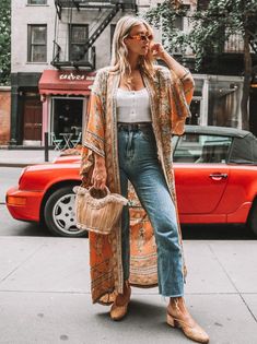 Color: floral sunkist, Size: S Bohemian Schick, Boho Kimono Cardigan, Boho Robes, Stile Boho Chic, Floral Print Jacket, Kimono Floral, Bohemian Kimono, Cardigan Kimono